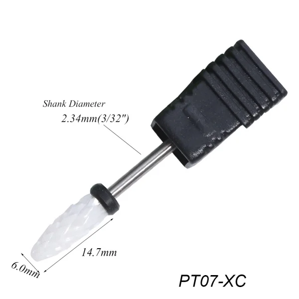 PT07-XC 1 шт. 16 типов керамических фрез для ногтей, сверло для ногтей, Электрический Маникюрный сверло, удаление педикюра, резак для ногтей, дрель, инструмент CHPT01-07 - Цвет: PT07-XC