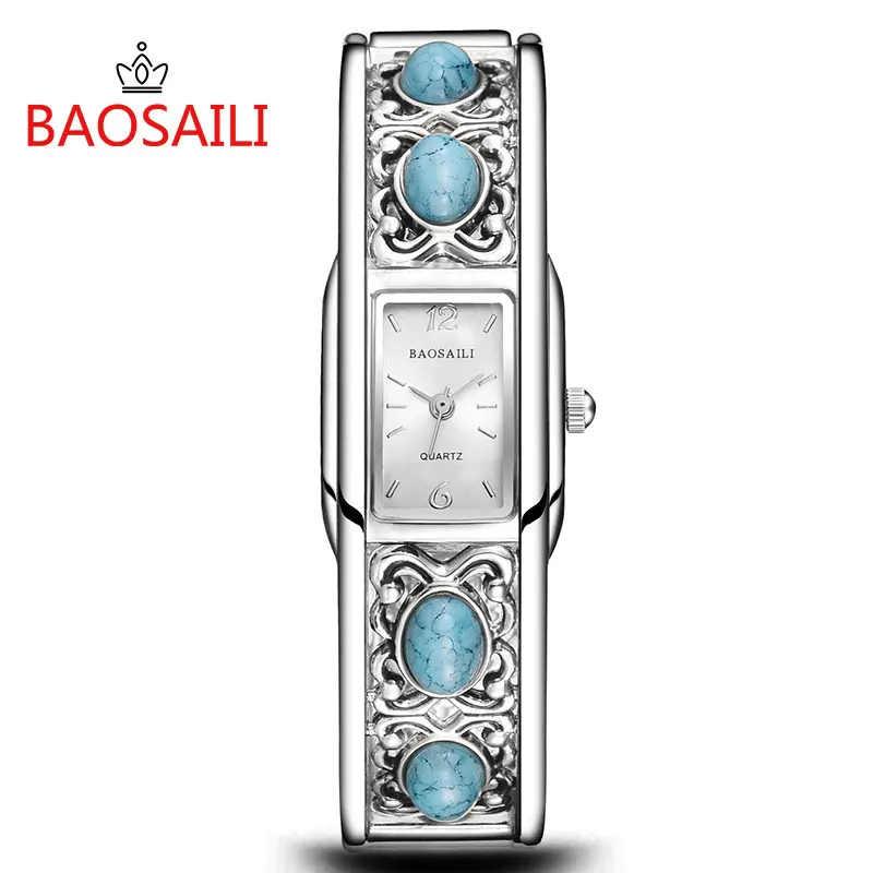 BSL957 BAOSAILI женские наручные часы с браслетом в стиле ретро бирюзовые часы|female