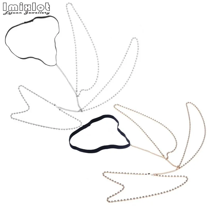 Fashion Multi-layer Rhinestone Thigh Leg Chain Bikini Beach Harness Summer Women Body Jewelry BAP0054