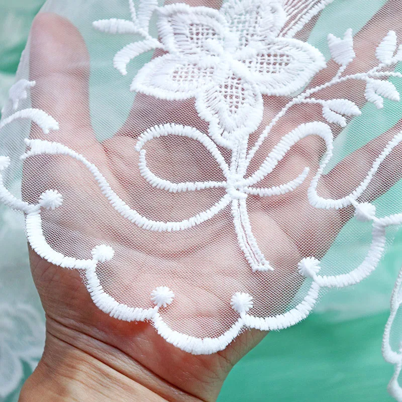 2 ярда ширина 34 см вышитая гипюровая кружевная отделка лента для платья ткань