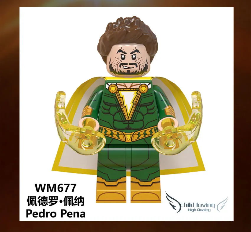 DC Super Hero Shazam Billy Batson Darla Dudley Sivana Freddy Marvel Pedro Eugene Choi строительные блоки детские игрушки WM6058