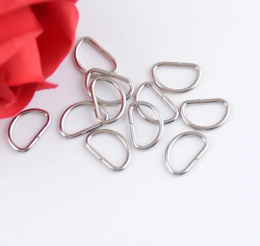 Бесплатная Shipping 100Pcs серебристые несварные кожаные сумки металлические d кольца
