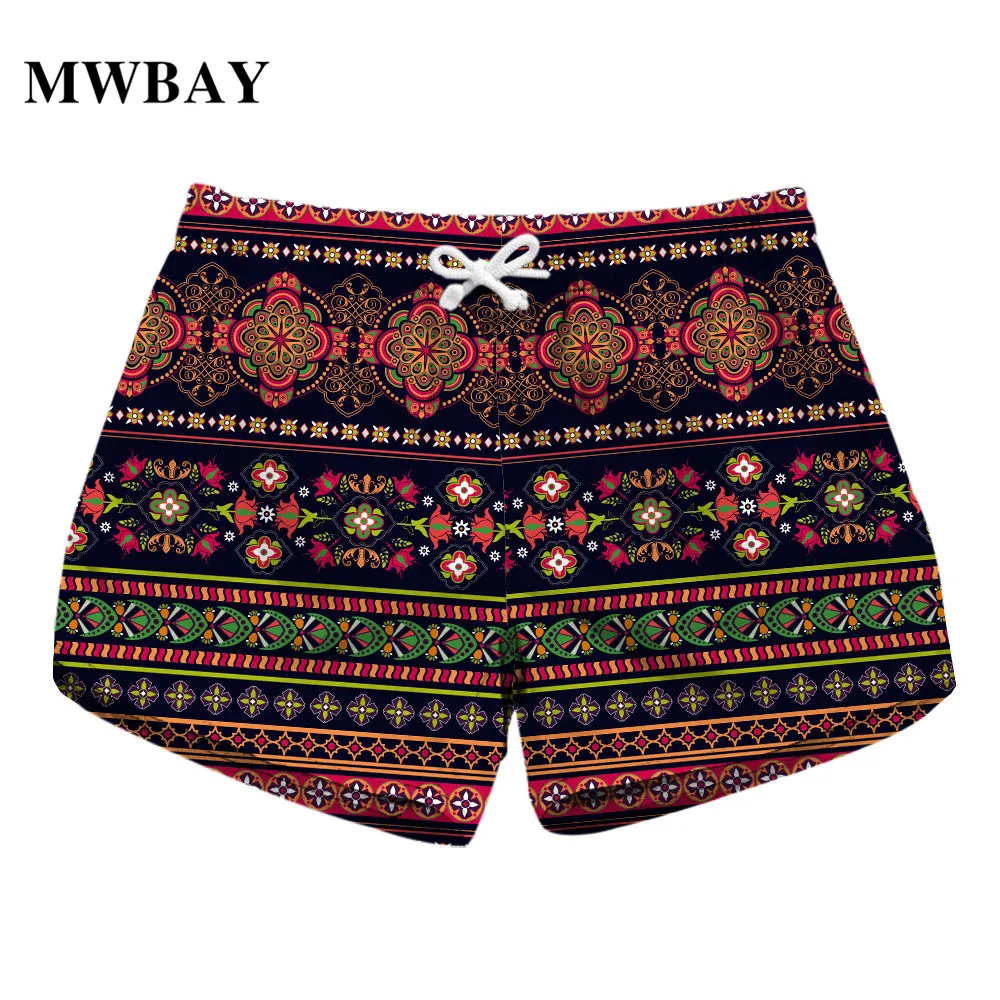 MWBAY женские Lucky узор шорты Лето модный принт Костюмы одежда быстросохнущая