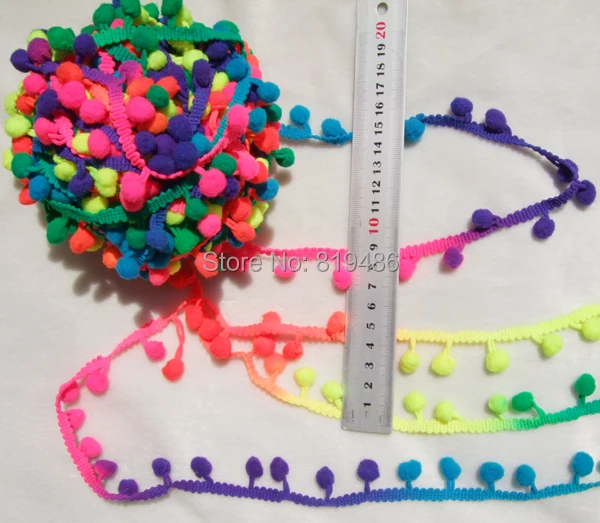 5 ярдов/набор блестящий Rianbow цвет милый помпон отделка draper аксессуары для швов 0 8