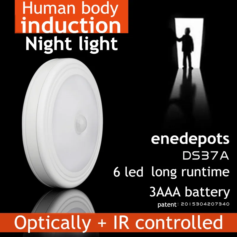 Pir датчик света ночью 3AAA Аккумулятор для внутренней и дома | Лампы освещение