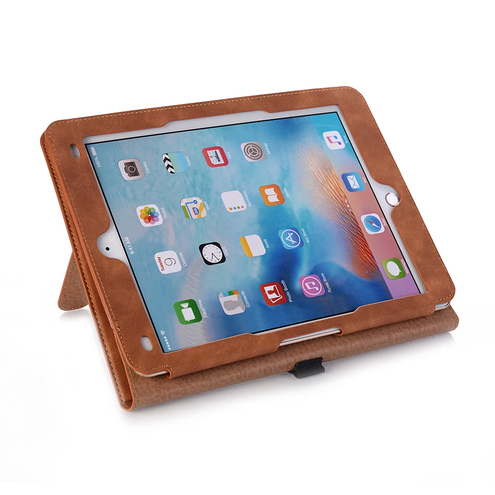 Для iPad 5th 6th чехол для iPad Air 1 Air 2 9,7 дюймов Синтетическая кожа смарт-чехол подставка держатель ручки для карточек ручной ремень