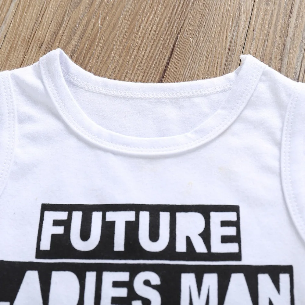

2019 Fashion Summer Baby Boy Letter Vest Tops+Camouflage Shorts Set