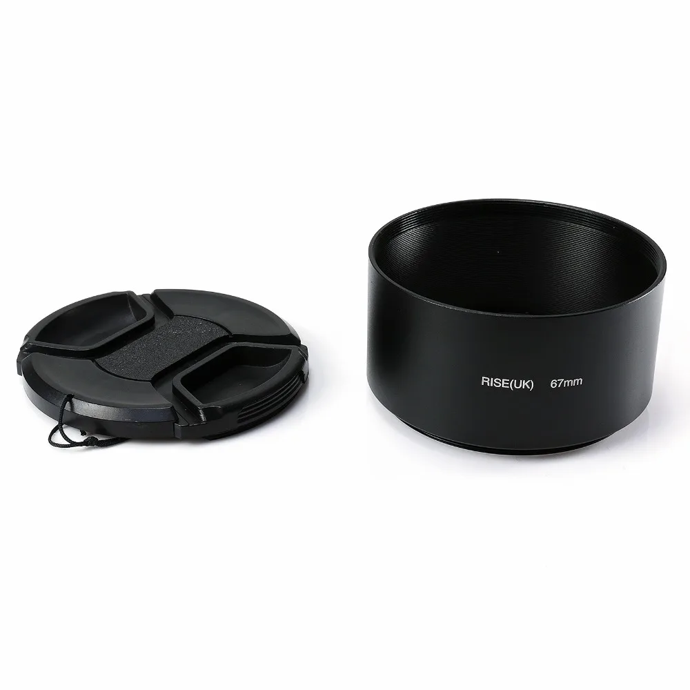 Горячая продажа 67 мм металлическая бленда объектива и крышка для Canon T4i T3i 7D 50D 60D