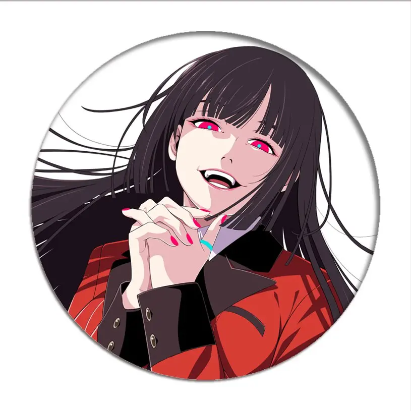 1pcs Manga Cosplay Badges Yumeko Jabami Brooch Pins Meari Saotome 58mm Anime Collection Badge for Backpacks Clothes