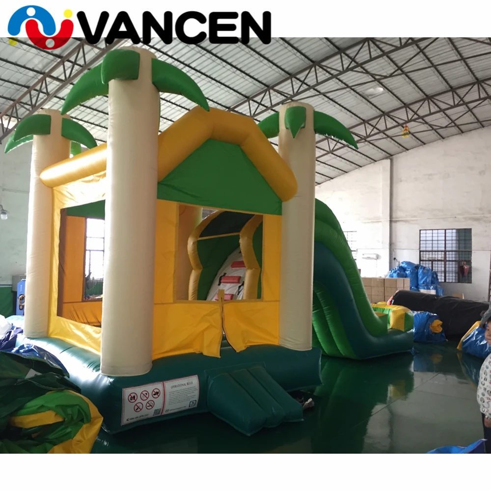 

VANCEN cute mini castle inflatable bouncer air jumping house with trees free air blower inflatable castle slide for kids