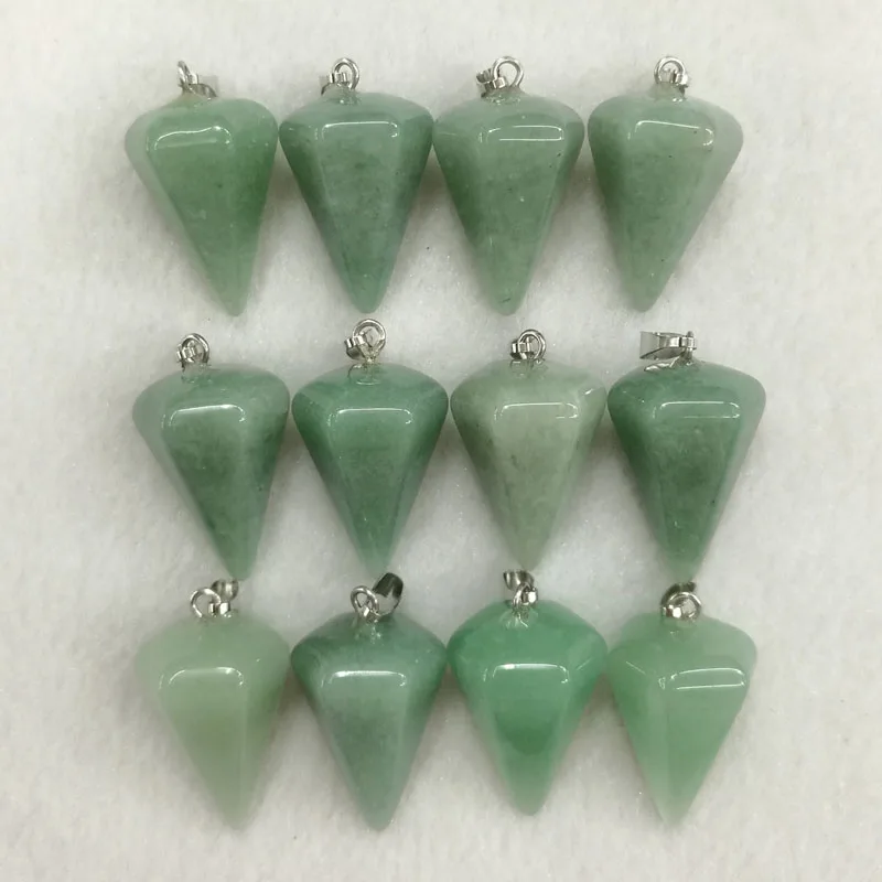 Подвески в виде конуса авантюрина из натурального камня кулоны для