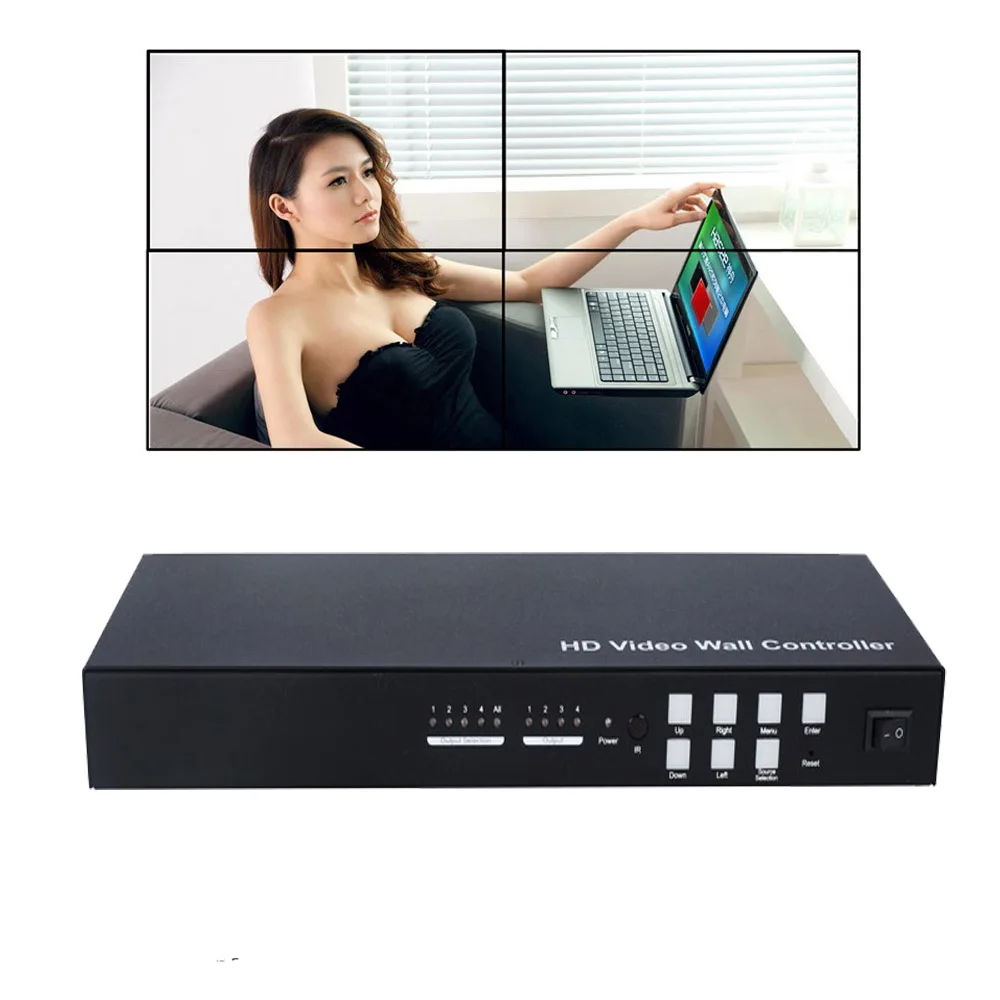 PZJ VW02 2x2 HDMI видео настенный процессор HD TV 1080P матричный контроллер Splicer Splitter Display