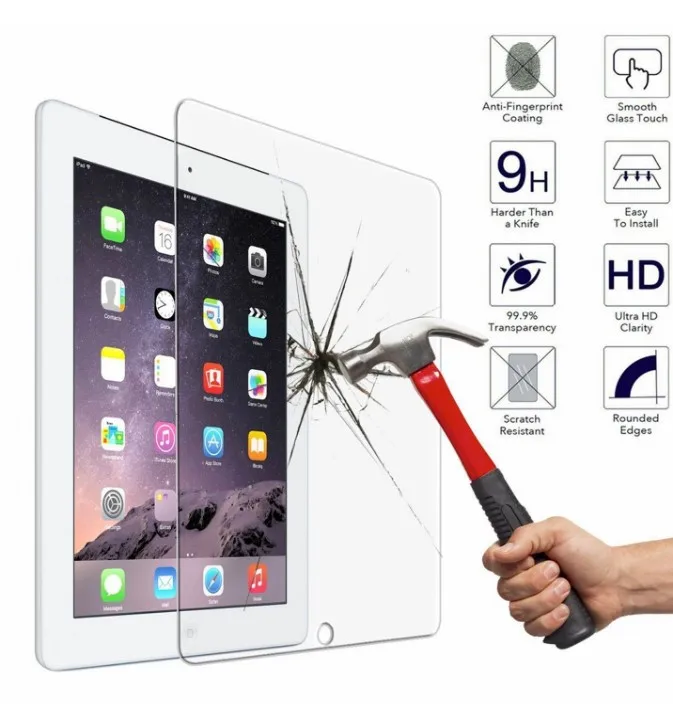 100 шт./лот 9H Защитная пленка для экрана из закаленного стекла Apple Ipad 2/3/4/5/6 Air Pro 10 5 9 7