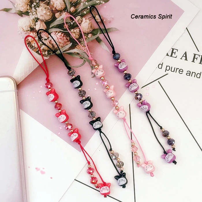 Новый милый кавайный мобильный в виде животного ремешок для телефона подвесное