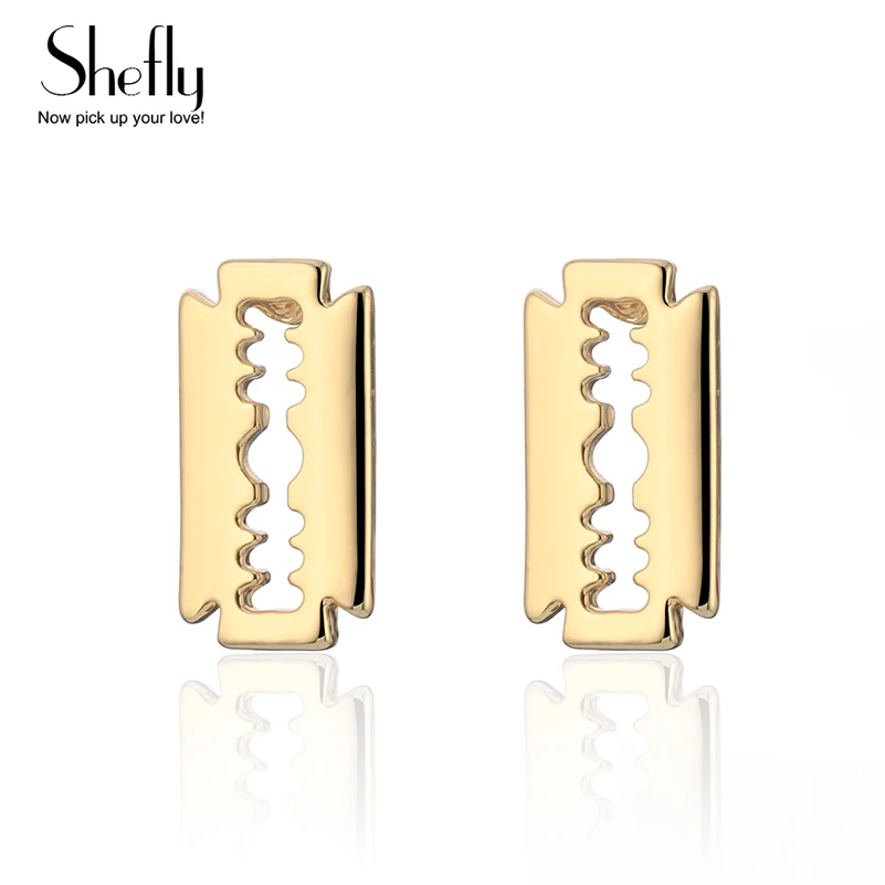 Симпатичные серьги гвоздики 2018 в стиле панк из нержавеющей стали с лезвием