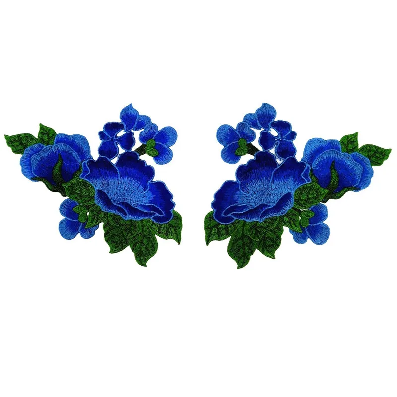 1 пара вышитые нашивки Цветы Свадебные кружева швейная ткань аппликация DIY