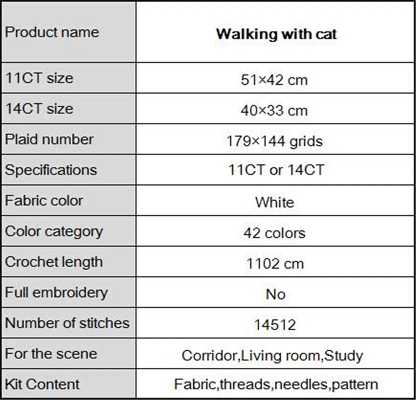 

Walking with cat cartoon animal painting counted printed on the canvas DMC 11CT 14CT kits Cross Stitch embroidery needlework Set