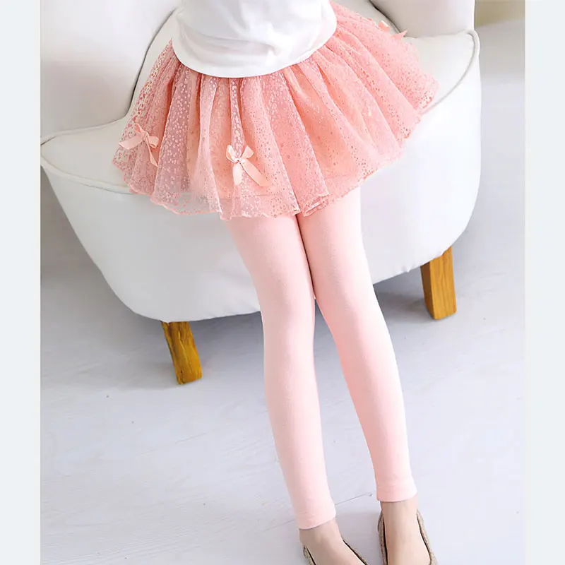 Леггинсы для девочек Кружевные леггинсы Хлопковая детская юбка Брюки