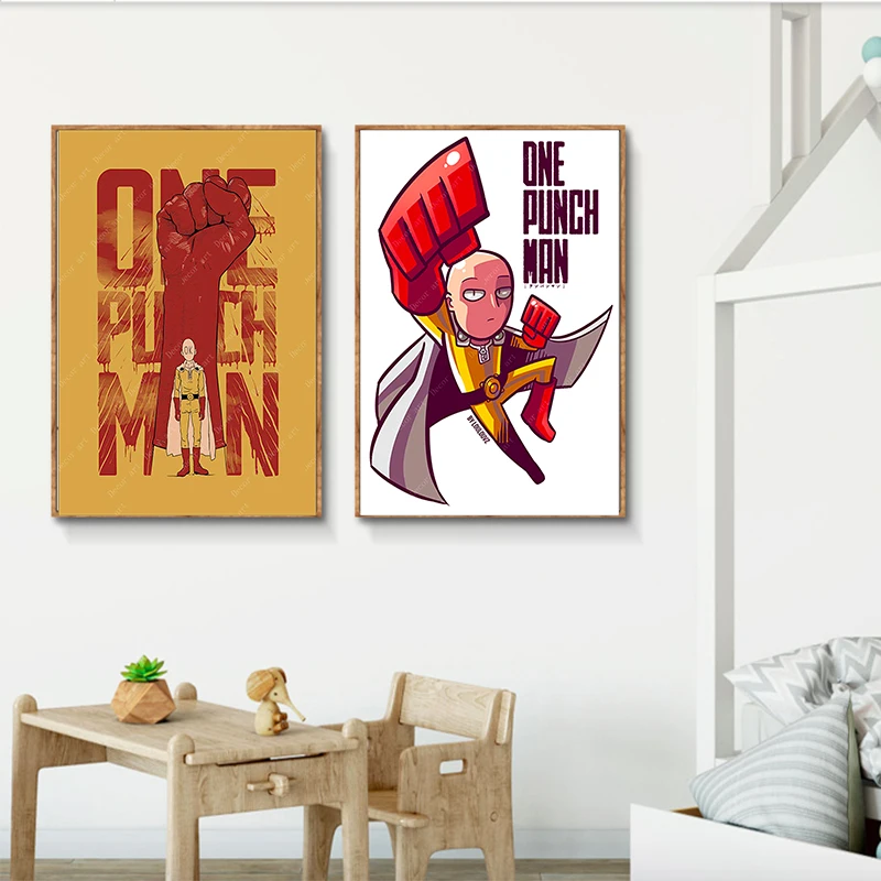 Мультфильм ONE PUNCH MAN японское аниме детская комната крутые холщовые картины