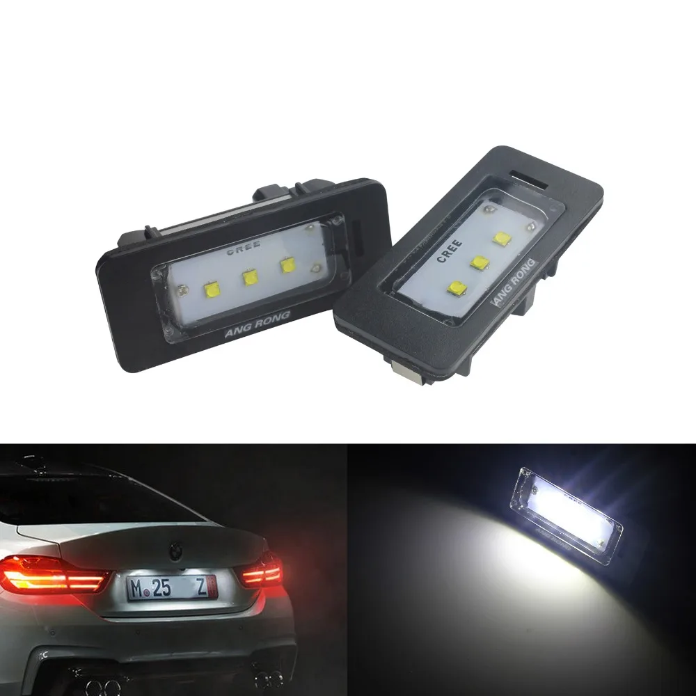 ANGRONG 2x Canbus Светодиодная лампа номерного знака для BMW 1 2 3 4 5 X серии E82 E39 E60 E61 E90 E92 E93 E84