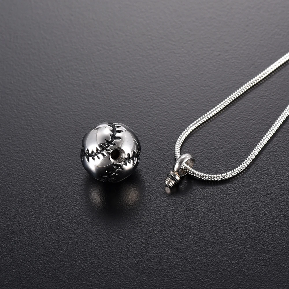 

LKJ9908 Baseball Cremation Pendant in Steel, Pink, Gold and Black Color Human Ash Holder Keepsake for Ball lovers Memory Charm