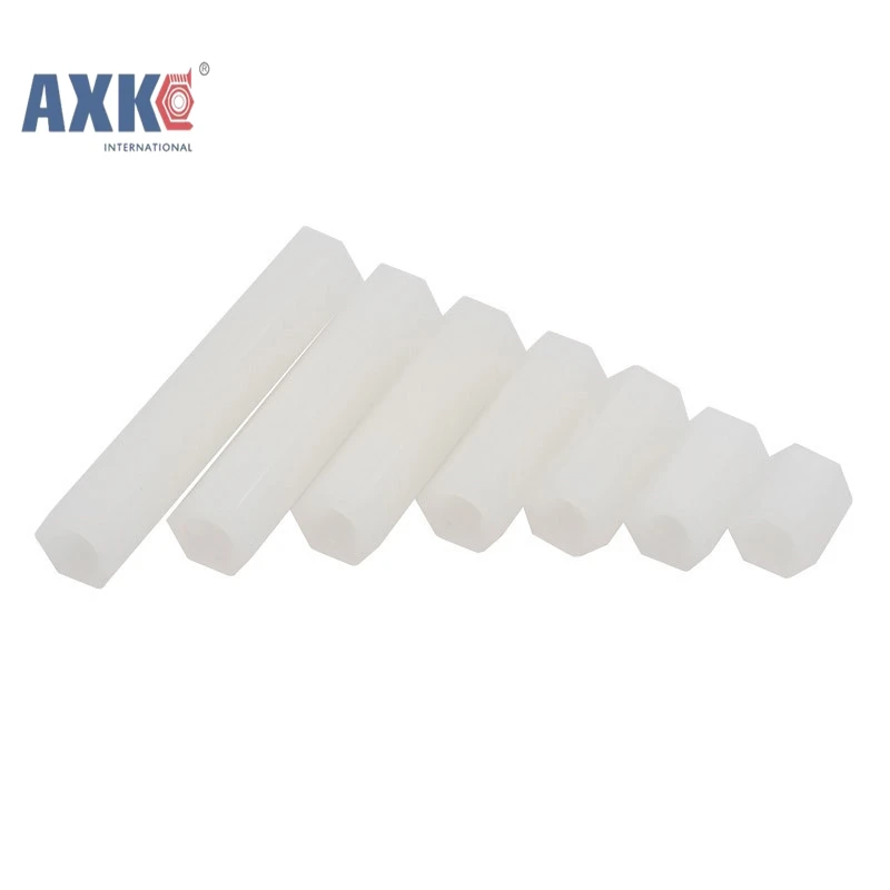 100Pcs M2 M2.5 M3 M4 Hex Nylon Standoff Spacer Column Flat Head Double Pass Plastic Spacing Screws AXK04 | Обустройство дома