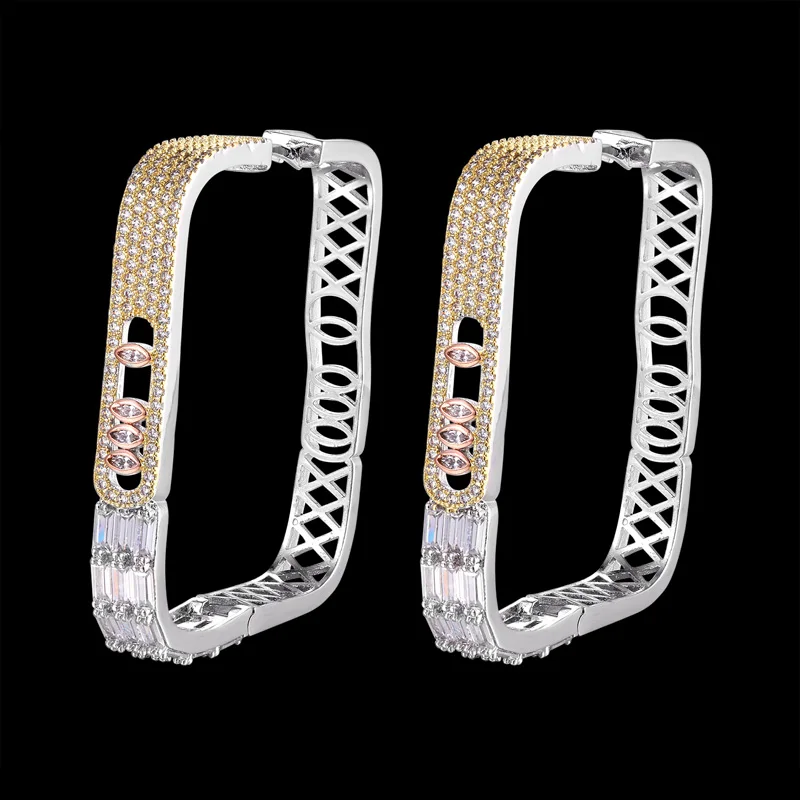 

Zlxgirl брендовые металлические медные свадебные серьги с разным покрытием женские подарки AAA циркониевые свадебные серьги-гвоздики с микропо...