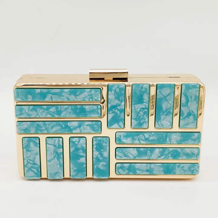 Blue Acrylic Handbag Изысканные роскошные женские сумки с мраморным принтом, дизайнерские Акриловые Сумки для вечеринки коктейльное платье, клатч на цепочке, сумка на плечо - Цвет: Blue Acrylic Handbag