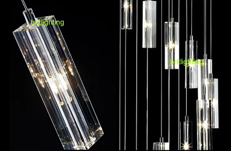 12 30 шт. современная светодиодная подсветка лестницы кристальная Люстра для