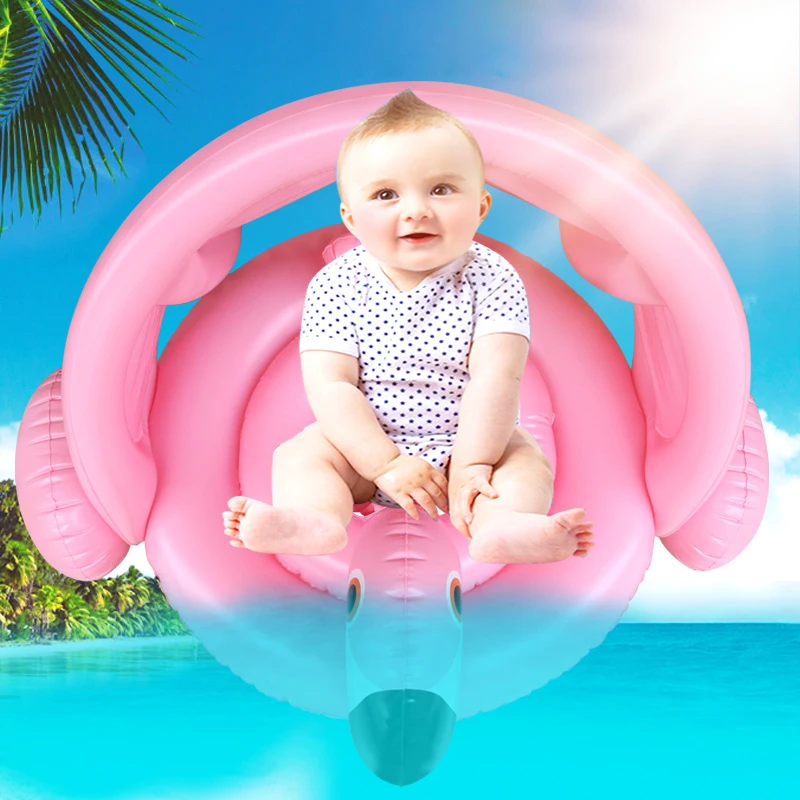 Детский Надувной круг Фламинго с сиденьем детский поплавок плавательный