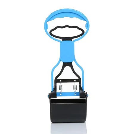 28 см ручка ходьба собака Pooper Scooper Открытый Портативный челюсть какашки зажим Тонг пикап собачка говно отходов пластик с пружиной - Цвет: blue