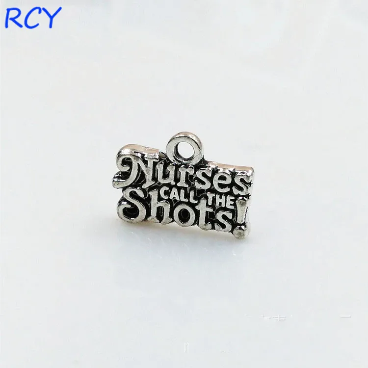 

Top Quality 20 Pieces/lot 11mm*16mm antique silver color nurses call the shots nurses charm for jewelry making