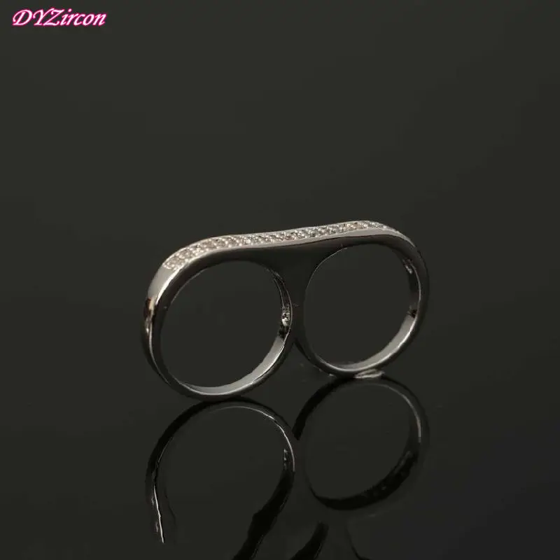 DYR001 золото и серебро Цвет двойное кольцо на палец для женщин мужчин модные