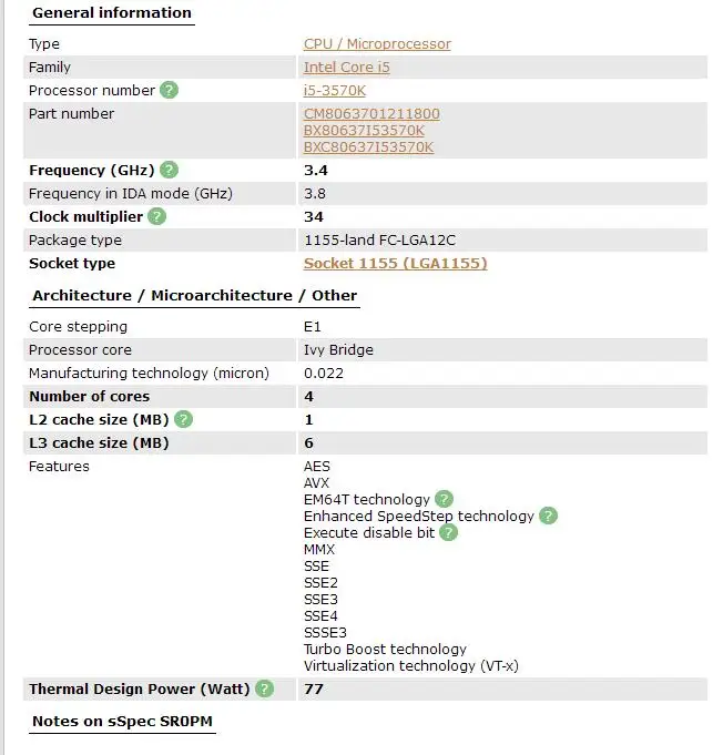 Процессор Intel Core i5-3570 I5 3570(6 Мб кэш-памяти, 3,4 ГГц) LGA1155, настольный компьютер, четырехъядерный процессор