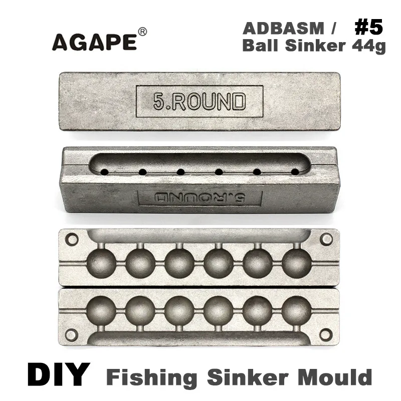 Agape DIY рыболовный шар грузило прессформы ADBASM/#5 шарик 44g 6 полостей|Рыболовные