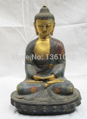 00389 11 &quotтибетские Vajrayana 24k Золотые Бронзовые Перегородчатые Статуэтка Будда