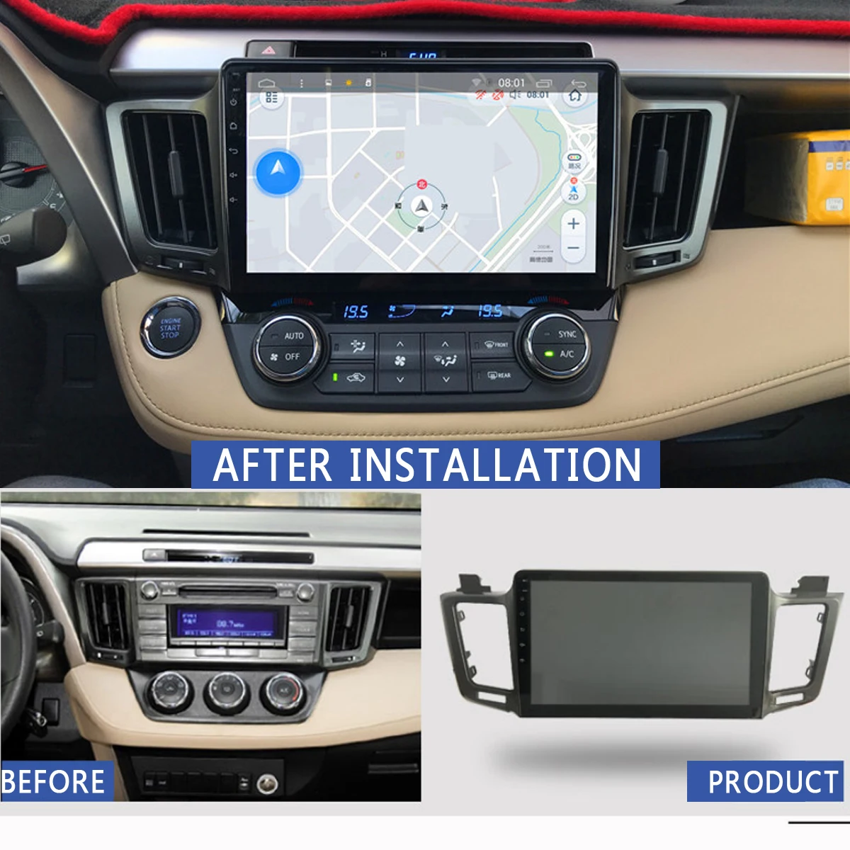 Для Android 8,1 10," 2DIN стерео головное устройство для Toyota RAV4 2013- Rav 4 мультимедийный плеер Автомобильный Радио gps навигация 1 Гб+ 16 Гб
