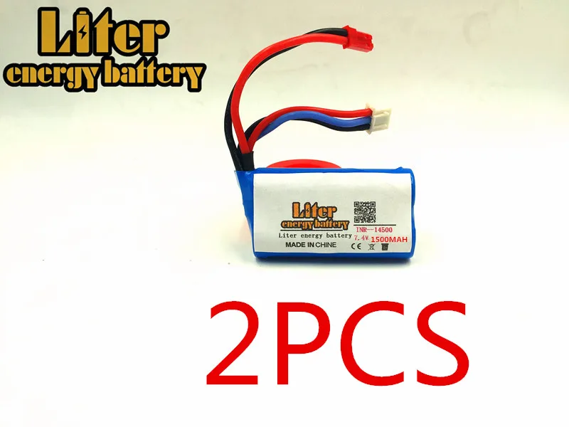 2PCS 18650 7,2 V 14500P литровая батарея 14500 аккумулятор 2S1P 7,4 V 1500mAh с печатной платой - Цвет: 2PCS