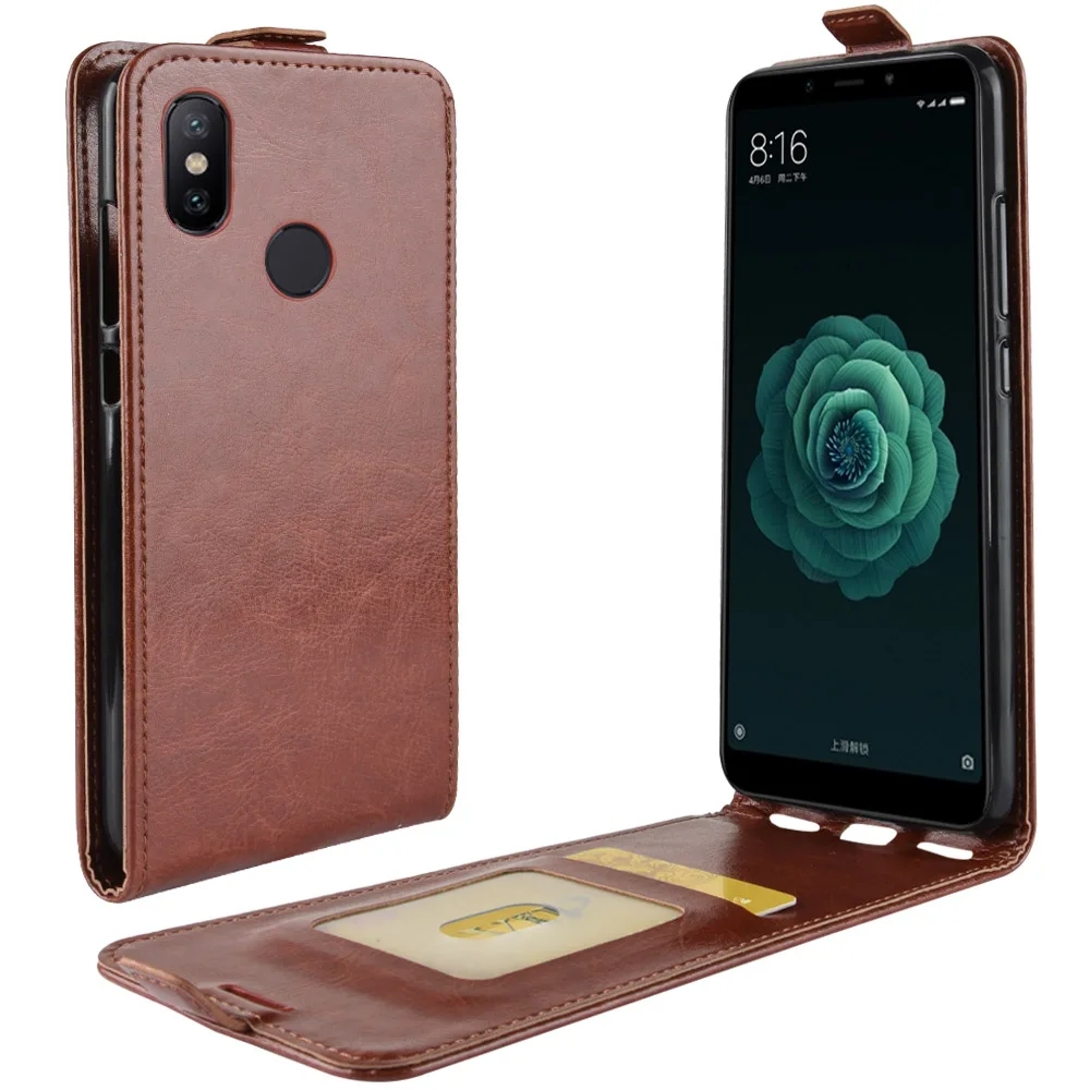 Чехол Mi6X для Xiaomi 6X закрытые стильные чехлы с откидной крышкой из кожи плотный