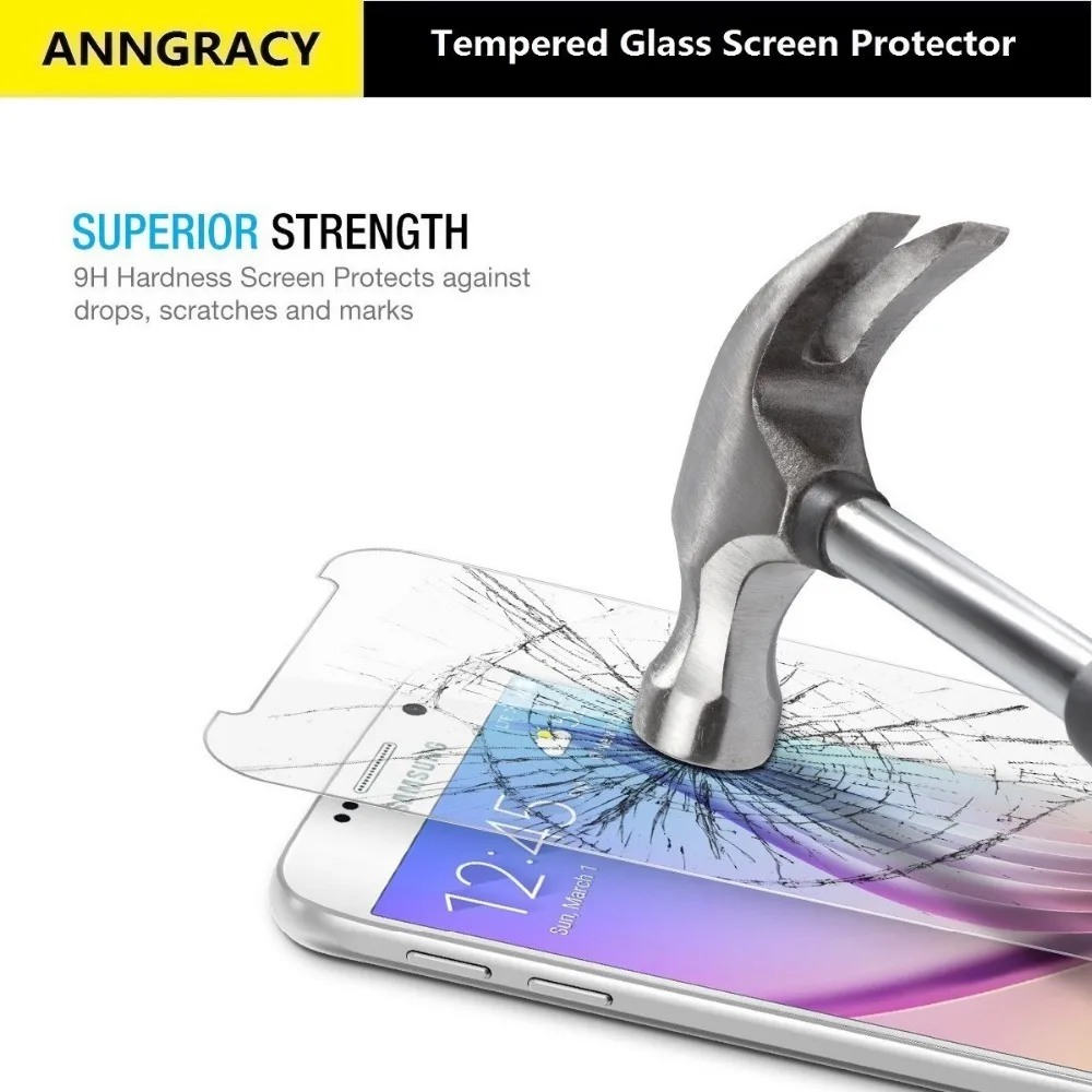 [2-Pack] ANNGRACY Закаленное Стекло Фильм Гвардии Протектор Экрана Для Samsung Galaxy A3/A5/A7 2017 A3