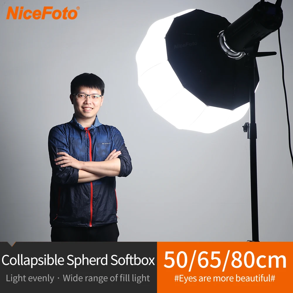 NiceFoto 50/65/80 см складной Сферический софтбокс бумажный фонарь в форме фонаря