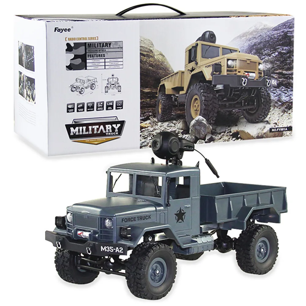 Военный автомобиль FY001A 1/16 WiFi 0 3 МП 2 4G 4WD внедорожный RTR с передним освещением радио