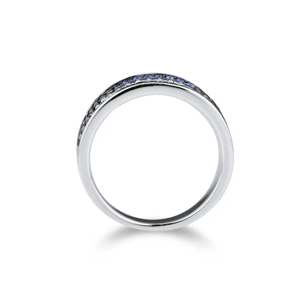SANTUZZA, серебряное кольцо для женщин, 925 пробы, серебряное, модное, круглое, кольца для женщин, синий, нано кубический цирконий, кольцо, вечерние ювелирные изделия