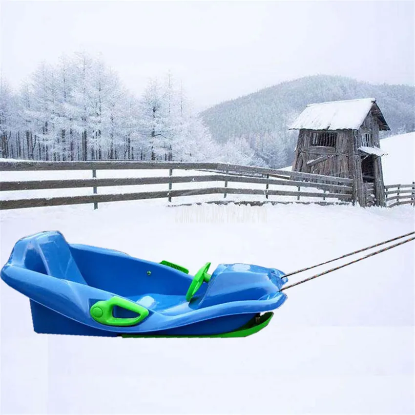 

Adult Children Outdoor Sport Steering Wheel Plastic Skiing Board Sled Sand Grass Ski Pad For Ice or Snow Skiing Snowboard 0066