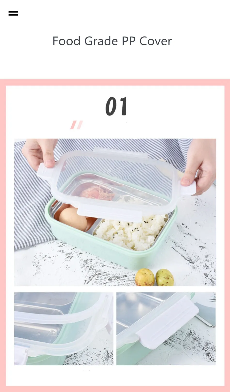 MICCK нержавеющая сталь Ланч-бокс герметичный BPA бесплатно Bento box Теплоизоляционный контейнер для хранения еды для пикника школы офиса