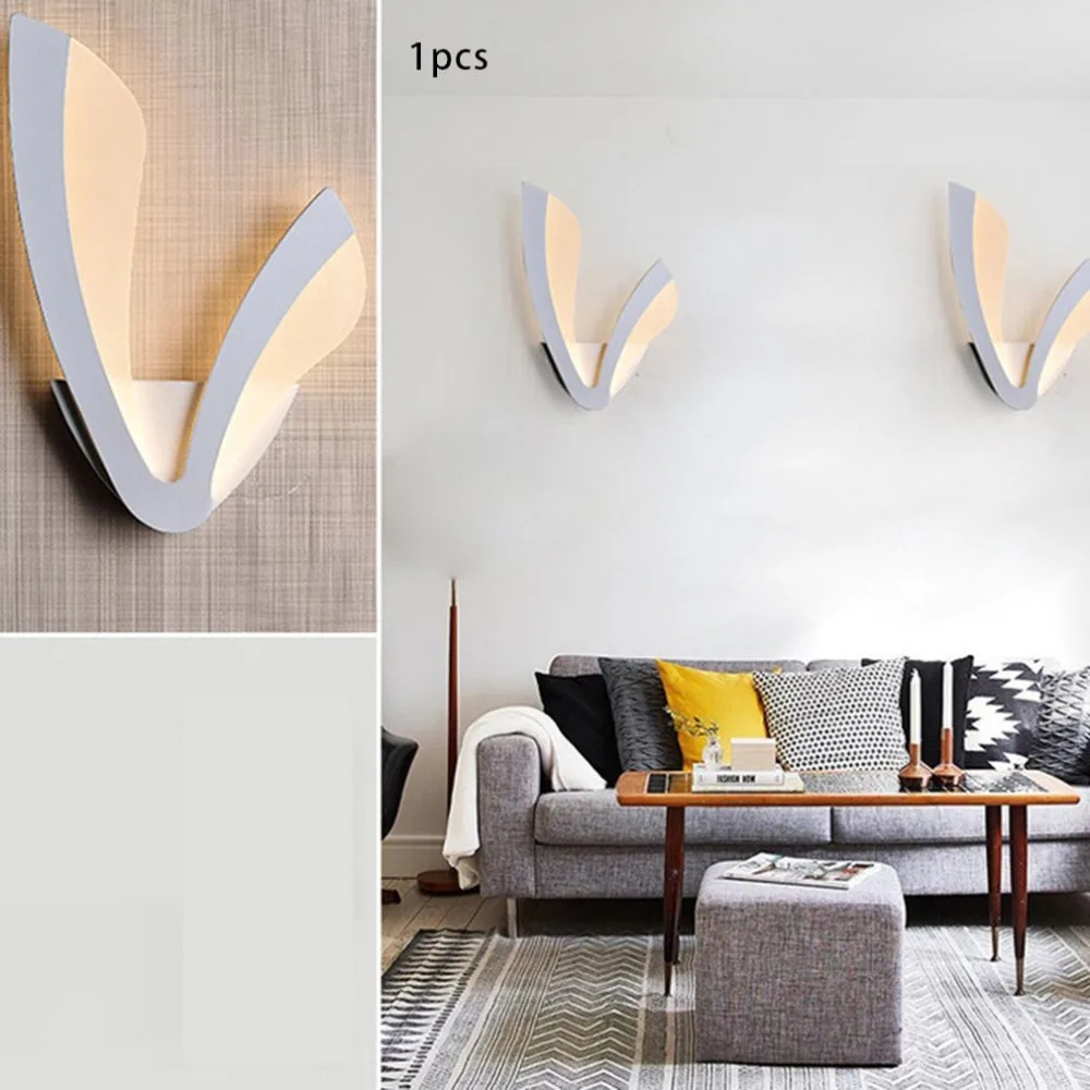 Простые Акриловые Настенные светильники в форме V светодиодные домашние