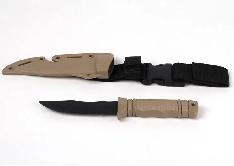 DE Element Airsoft армейский M9 Тактический тренировочный нож CS Косплей пластмассовый нож Военный реквизит подарок на Хэллоуин украшение резиновый штык - Цвет: DE