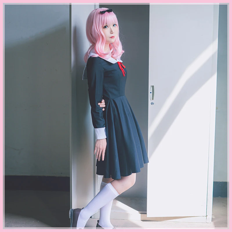 Аниме Kaguya-sama Love Is War Fujiwara Chika косплей костюмы для женщин и девочек Униформа платье