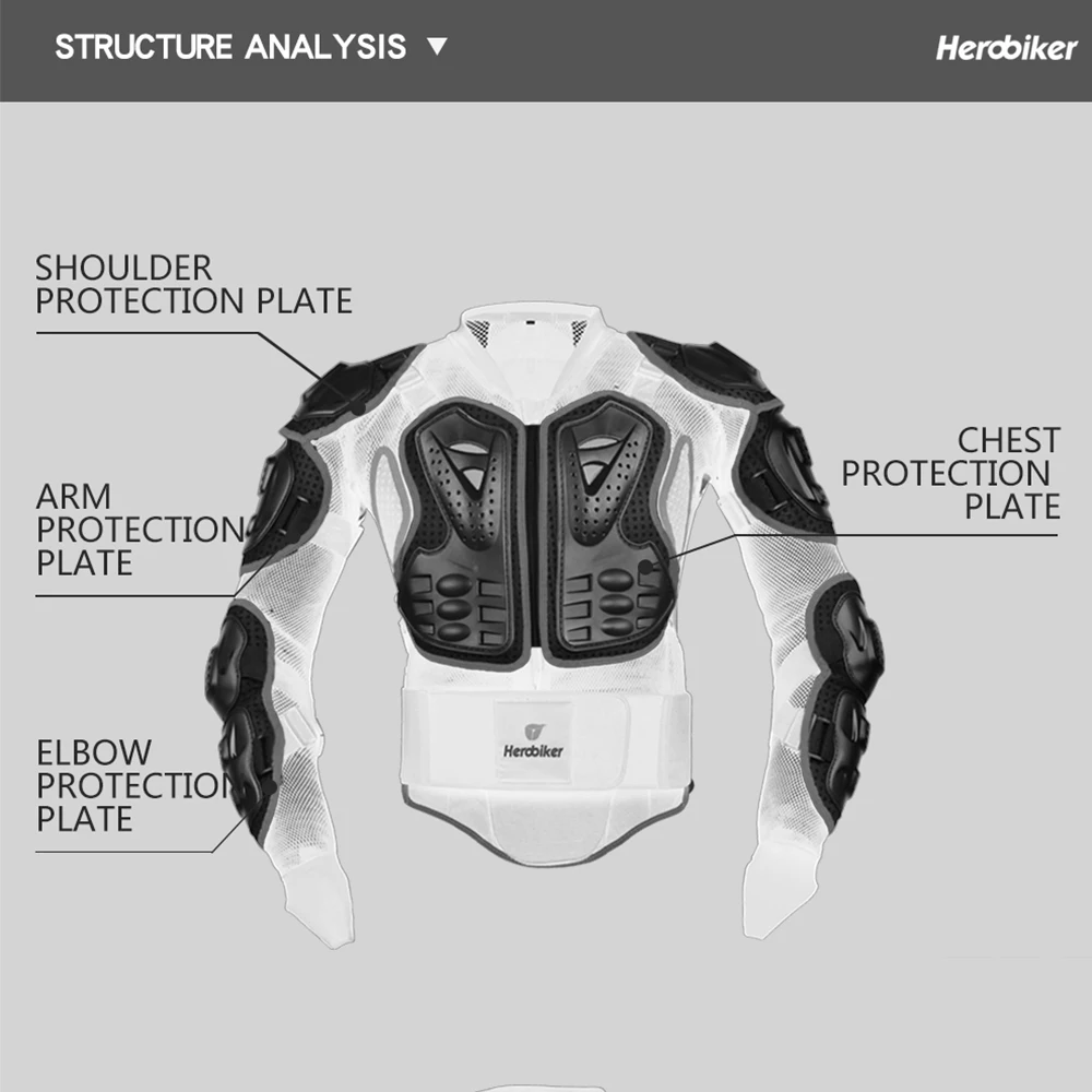 HEROBIKER, мотоциклетная броня, защитное снаряжение, мотоциклетная куртка, бронежилет, гоночная куртка для мотокросса, одежда для мотокросса, защита