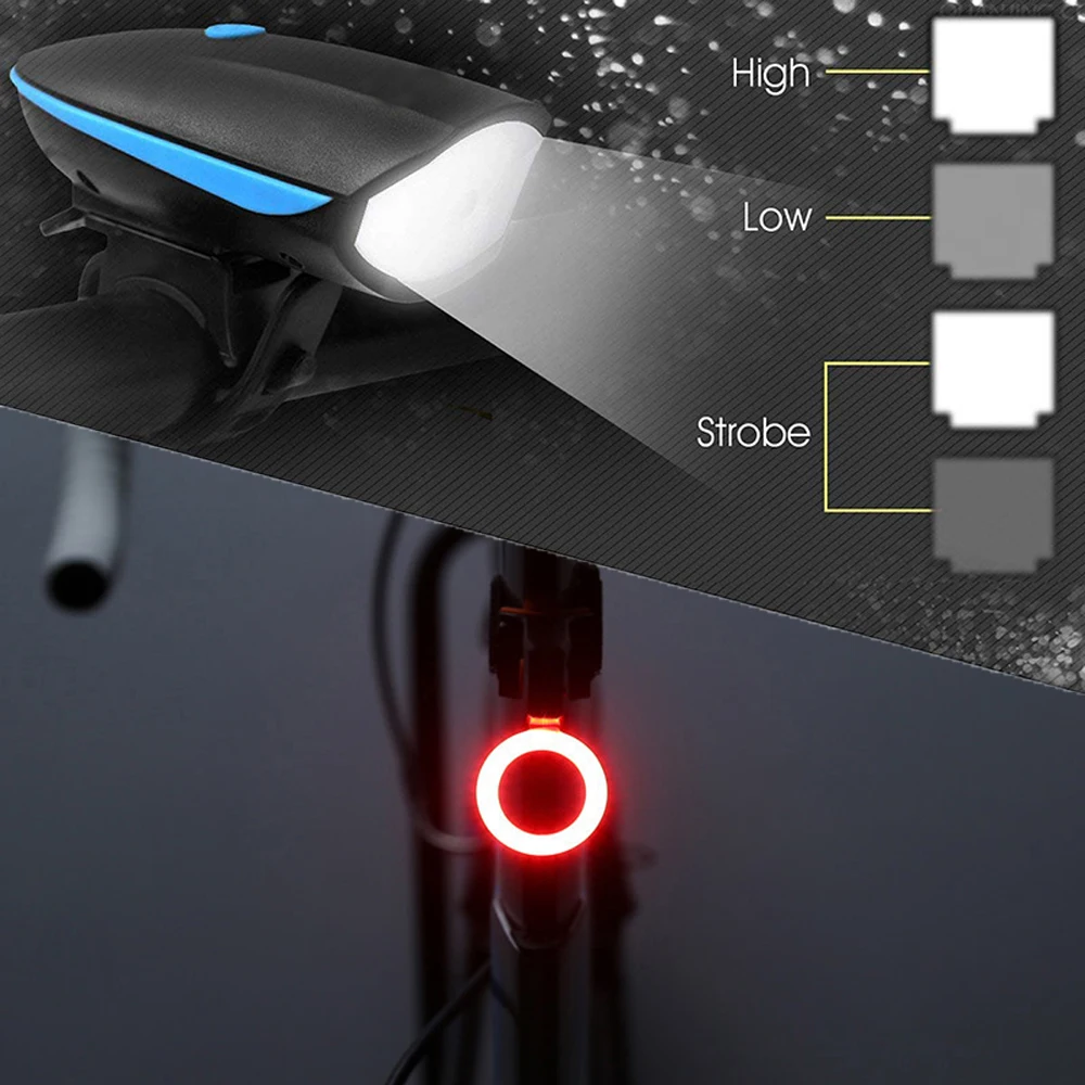 Zacro USB велосипедный светильник 5 режимов ультра яркий задний фонарь и 3 режима передний светильник для велосипеда с 120db